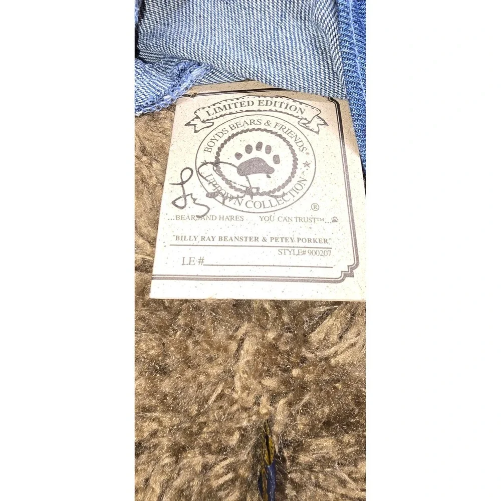 Boyds Bears Billy Ray Beanster Uptown‎ Collection Denim Jacket Bandana 900207
